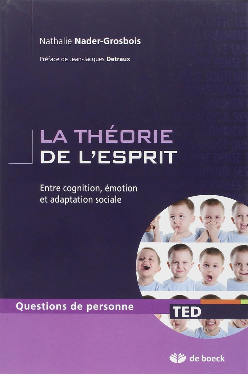 Livre La théorie de l'esprit: Entre cognition, émotion et adaptation sociale - Collectif (Livre d...