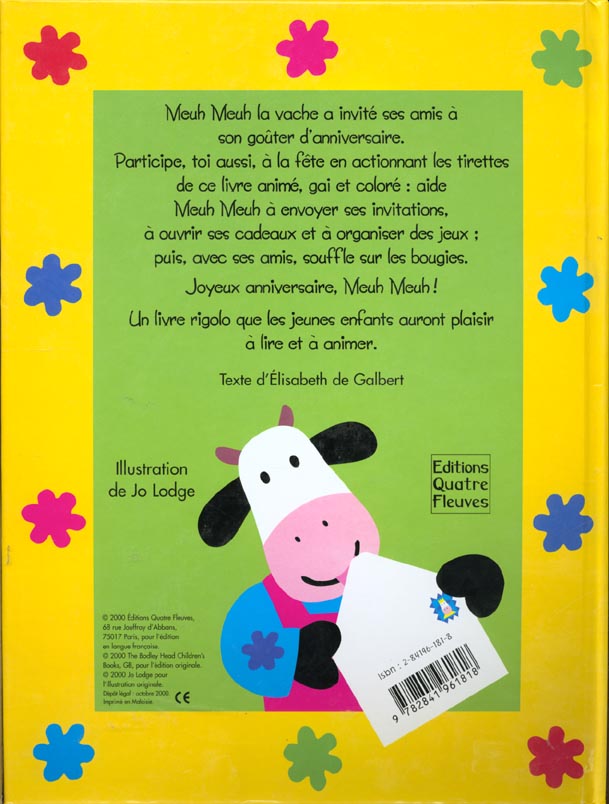Meuh Meuh fête son anniversaire : Livre à volets (Élisabeth de Galbert)