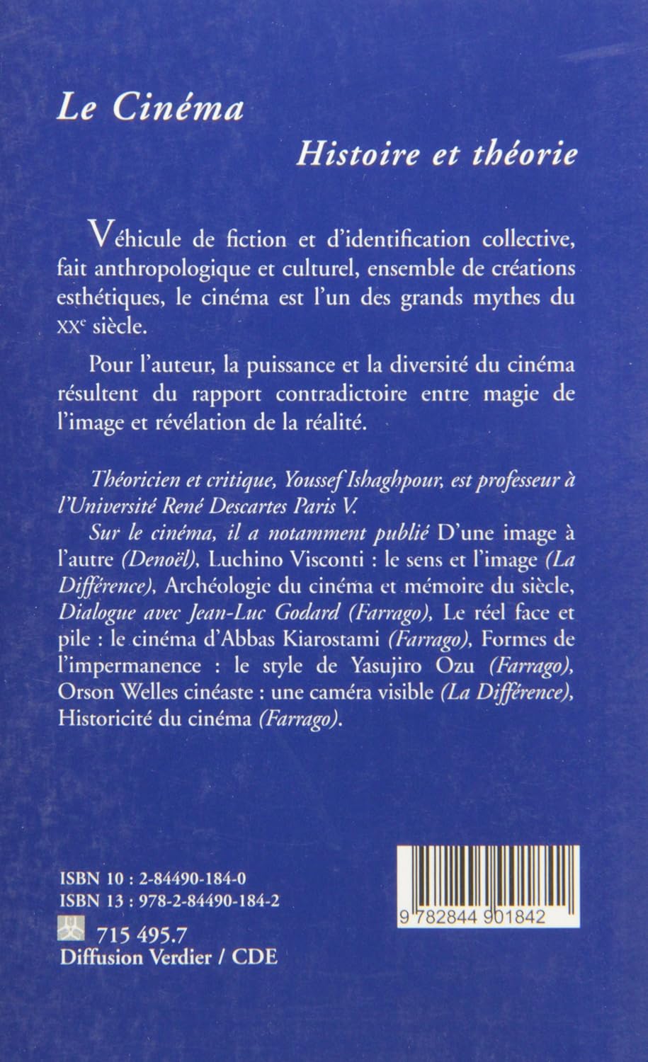 Livre Le cinéma - Youssef Ishaghpour (Livre d'occasion) - ISBN 2844901840