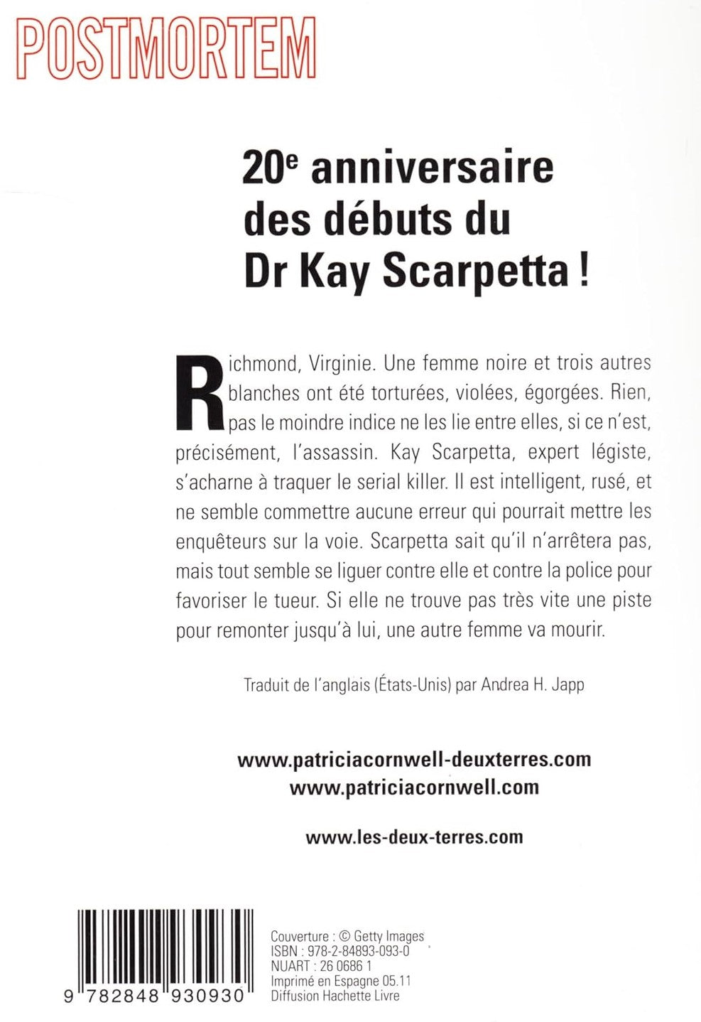 Livre Postmortem : Une enquête de Kay Scarpetta - Patricia Cornwell (Livre d'occasion) - ISBN 284...