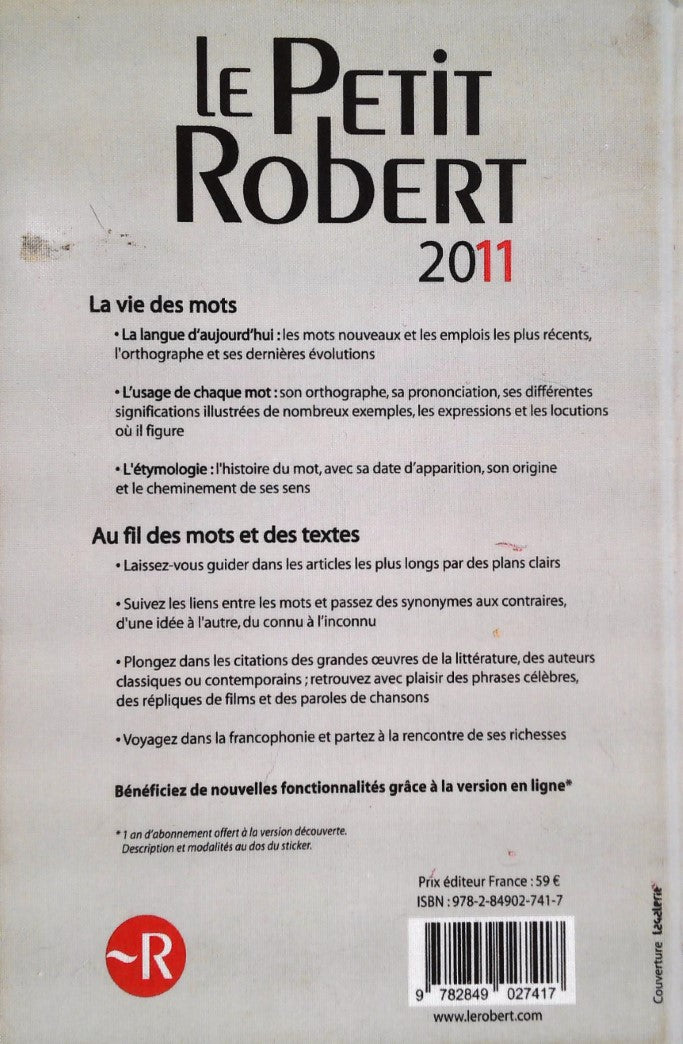 Livre Le Petit Robert 2011 - Collectif (Livre d'occasion) - ISBN 2849027413