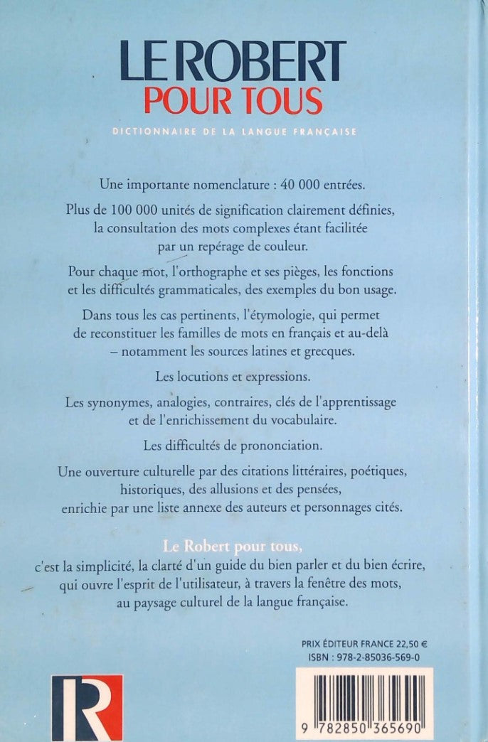Livre Le Robert pour tous : Dictionnaire de la langue française - Collectif (Livre neuf) - ISBN 2...