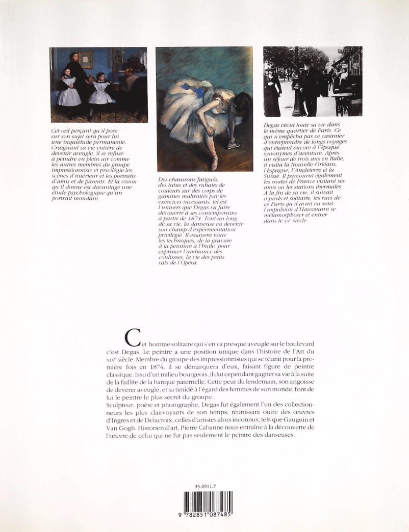 Livre Degas - Pierre Cabanne (Livre d'occasion) - ISBN 2851087487