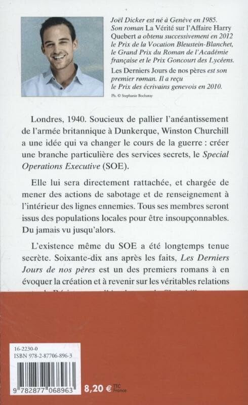 Livre Les derniers jours de nos pères - Joël Dicker (Livre d'occasion) - ISBN 287706896X