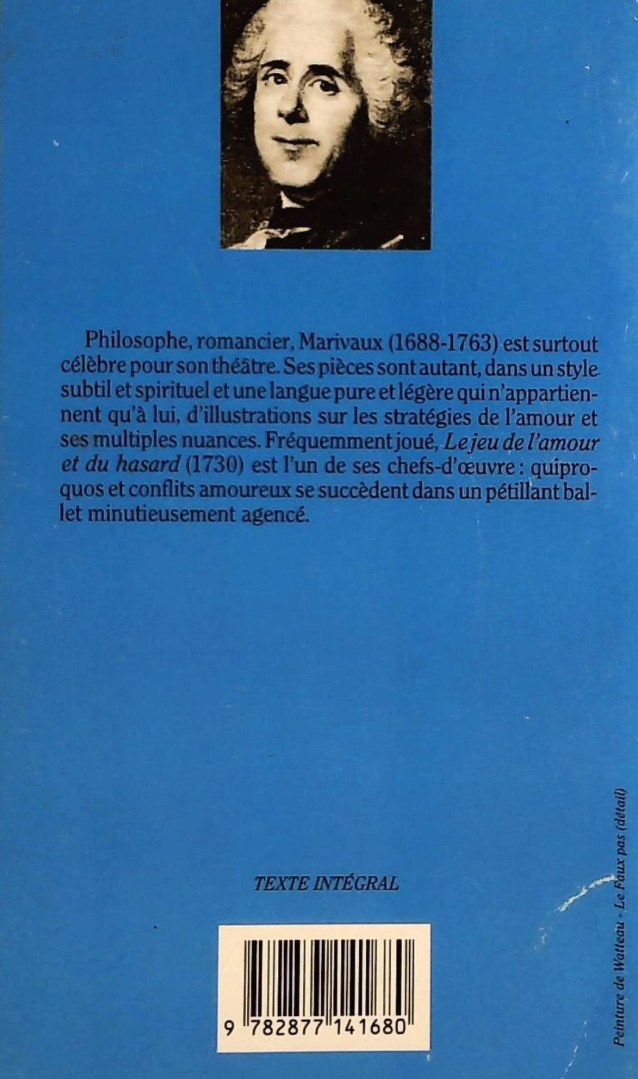 Livre Le jeu de l'amour et du hasard - Marivaux (Livre d'occasion) - ISBN 2877141683