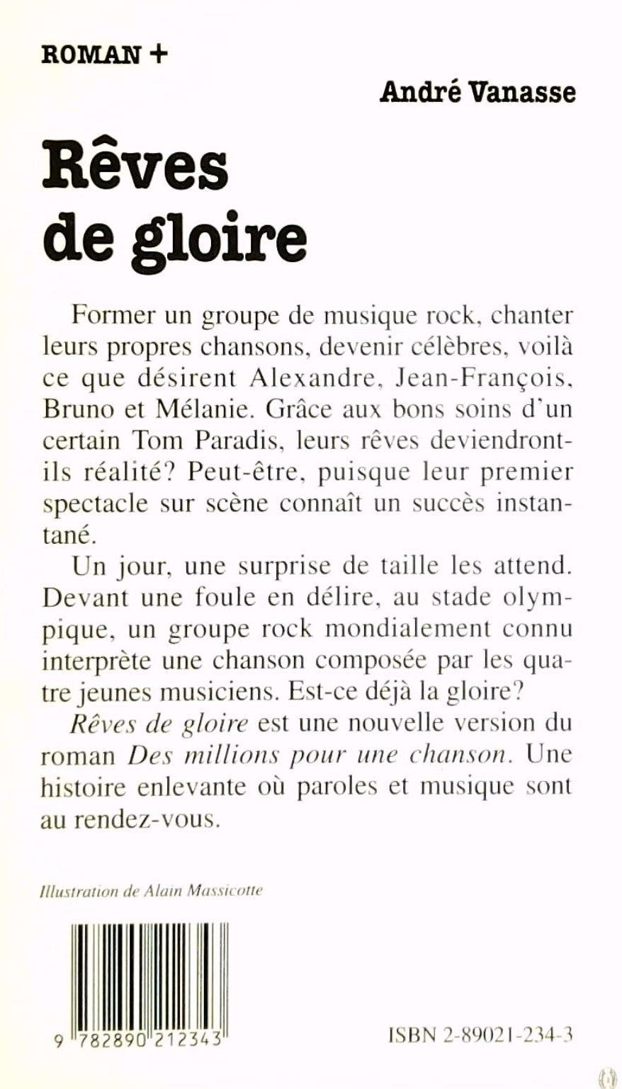 Livre Roman plus # 35 : Rêves de gloire (André Vanasse) (Livre d'occasion) - ISBN 2890212343