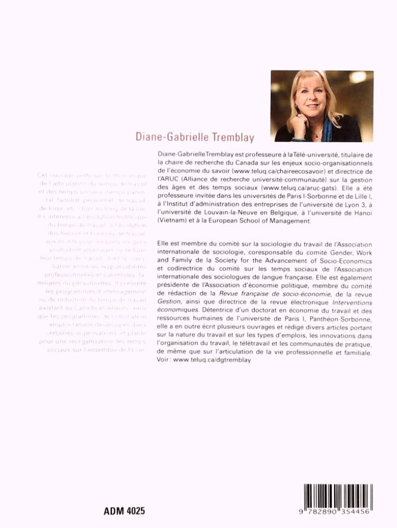 Livre Pour une meilleure articulation des temps sociaux tout au long de la vie : L'aménagement et...