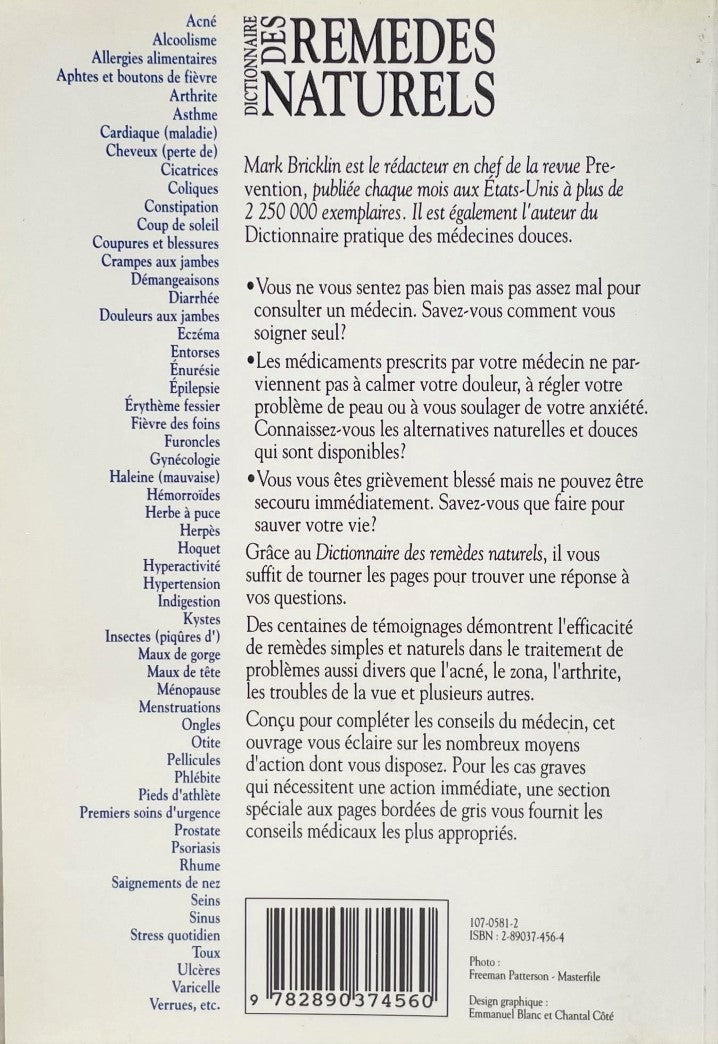 Livre Dictionnaire des remèdes naturels - Mark Bricklin (Livre d'occasion)