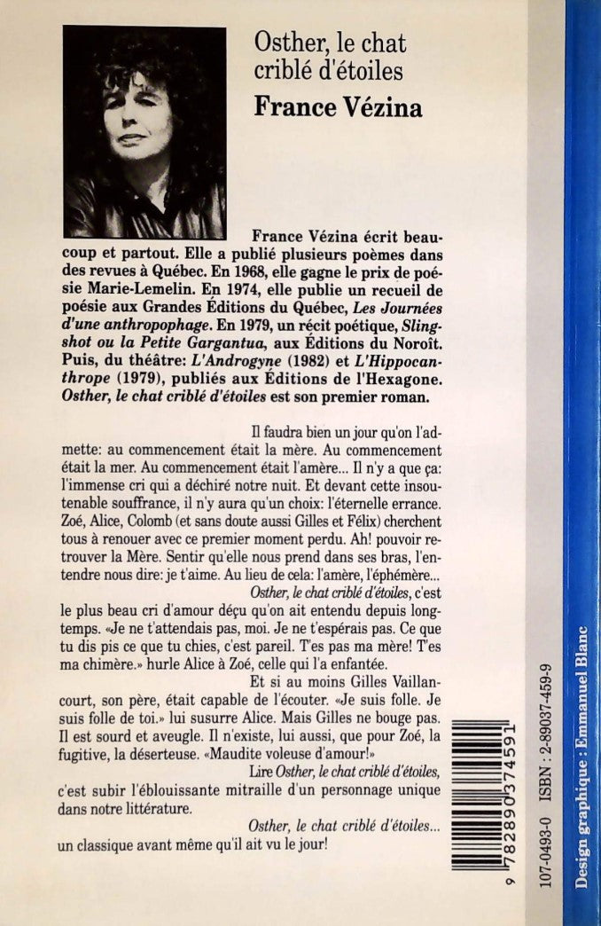 Livre Osther, le chat criblé d'étoiles - France Vézina (Livre d'occasion) - ISBN 2890374599