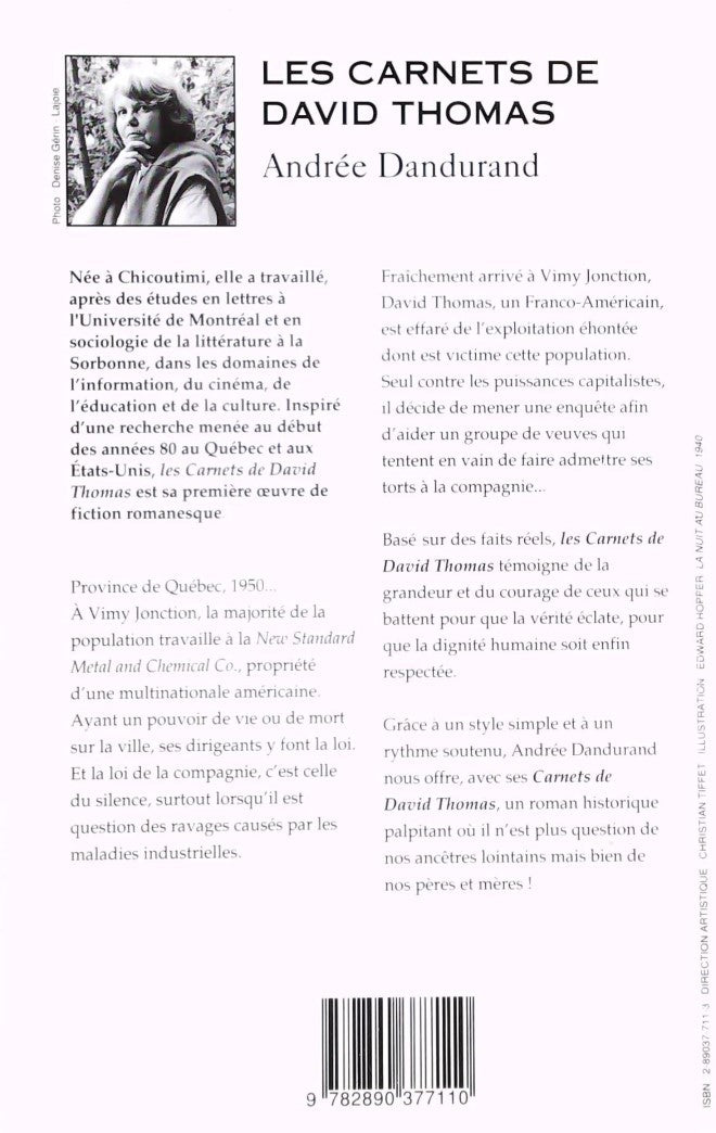 Livre Les carnets de David Thomas - Andrée Dandurand (Livre d'occasion) - ISBN 2890377113