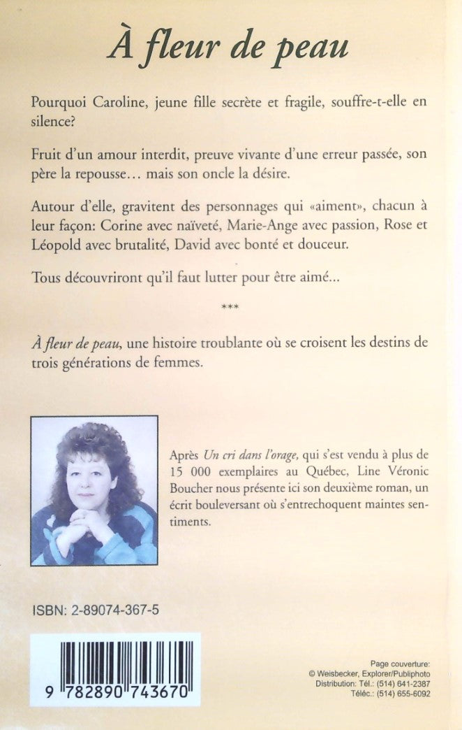 Livre À fleur de peau - Line Véronic Boucher (Livre d'occasion) - ISBN 2890743675