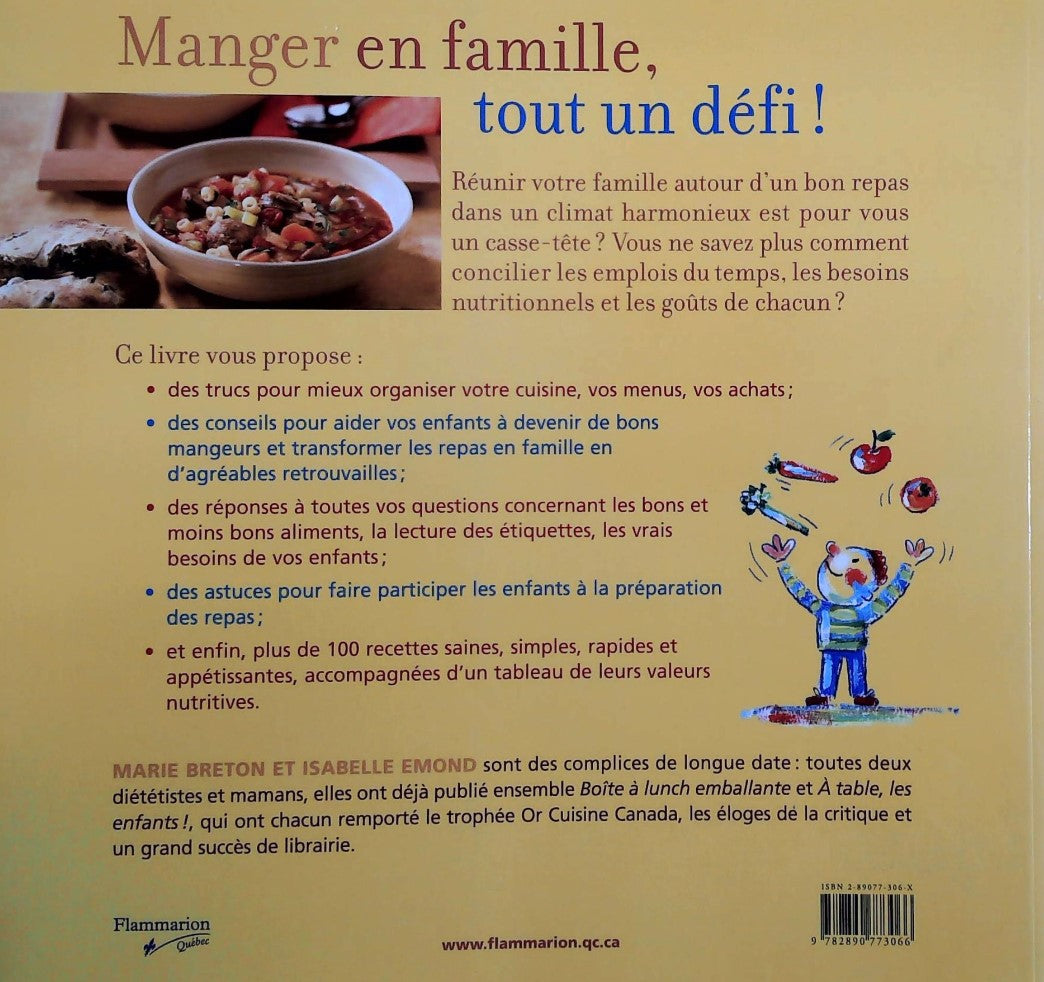 Livre À table en famille : Recettes et stratégies pour relever le défi - Marie Breton (Livre d'oc...