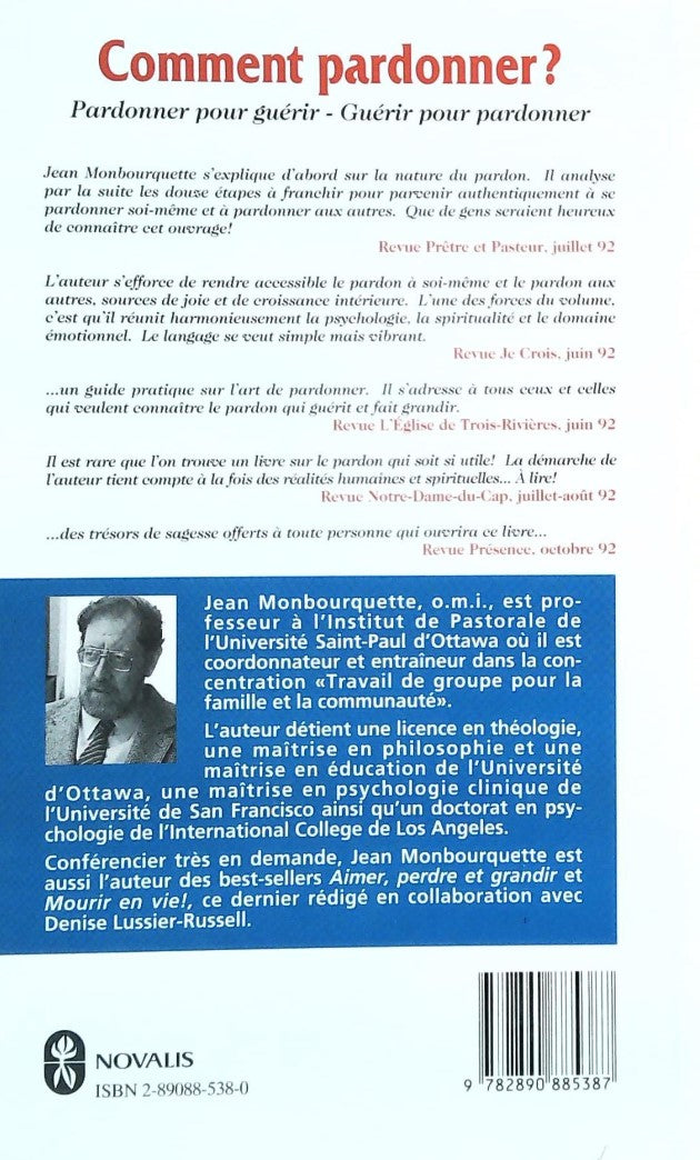 Livre Comment pardonner? (Jean Monbourquette) (Livre d'occasion) - ISBN 2890885380