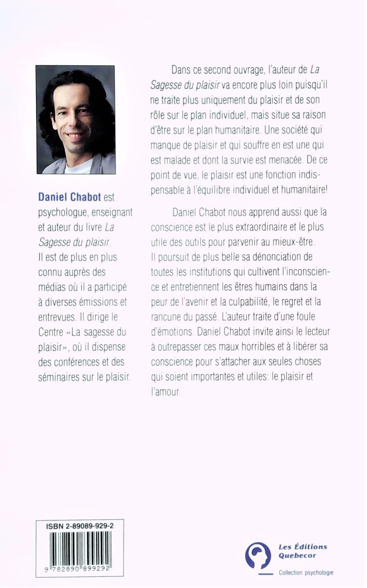 Livre Plaisir et conscience : La sagesse du plaisir est une méditation où la conscience arrête...