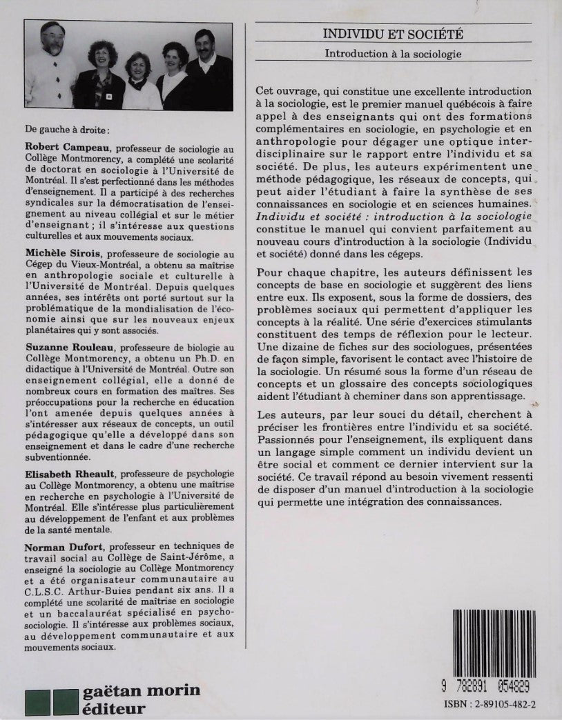 Individu et société : Introduction à la sociologie