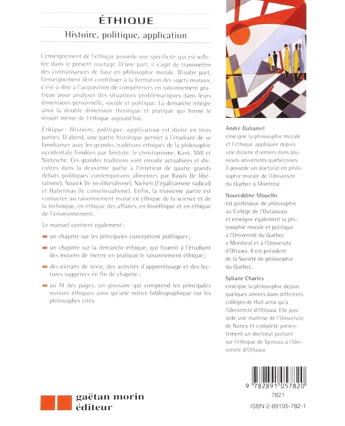Éthique : Hsitoire, politique, application (André Duhamel)