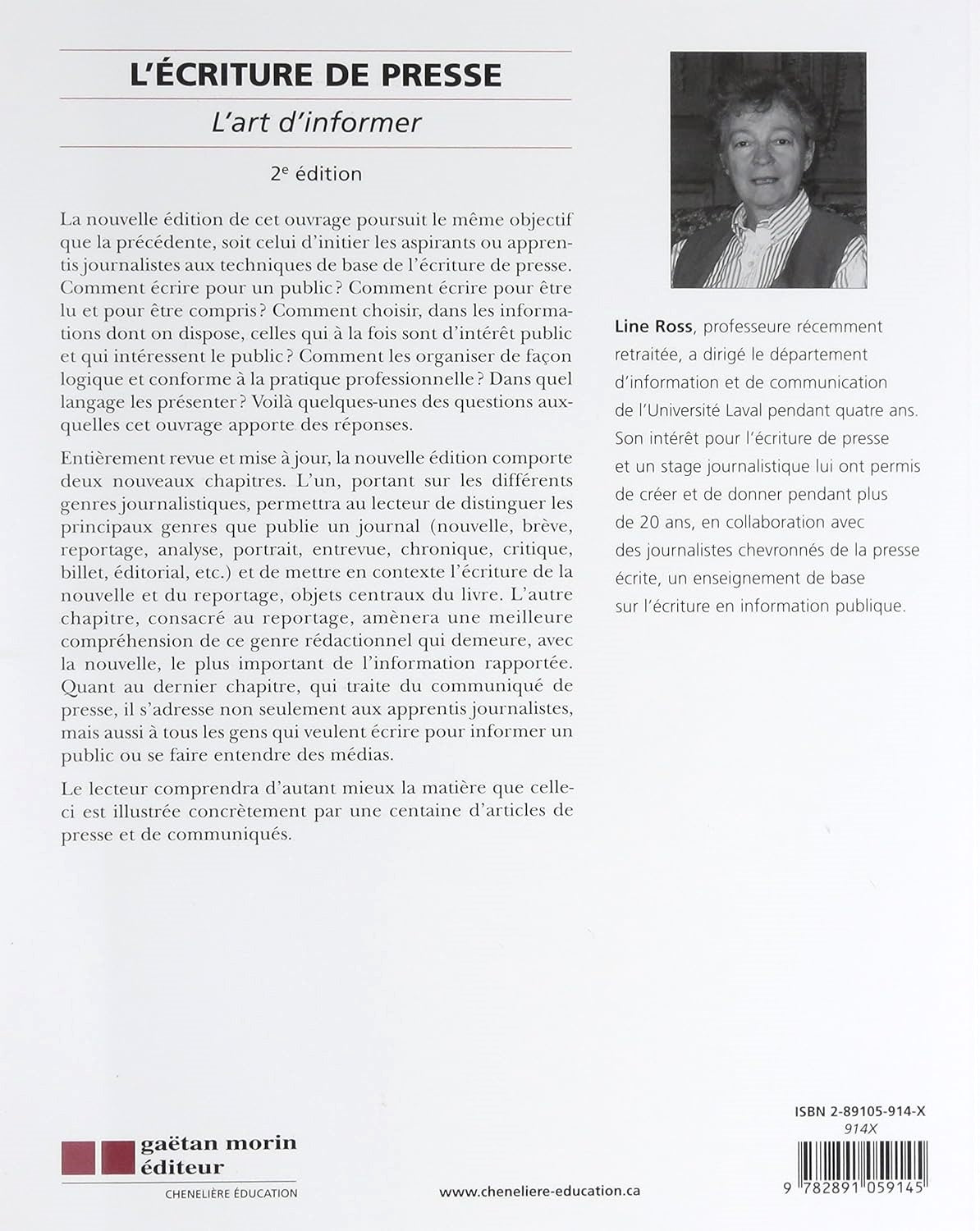 Livre L'écriture de presse : L'art d'informer (2e édition) - Line Ross (Livre d'occasion) - ISBN ...