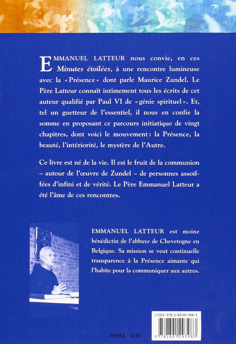 Livre Les minutes étoilées de Maurice Zundel : L'éveil à la présence - Emmanuel Latteur (Livre d'...