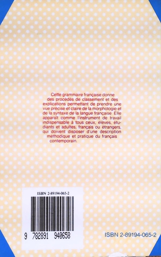 Livre ABC de grammaire française (Livre d'occasion) - ISBN 2891940652