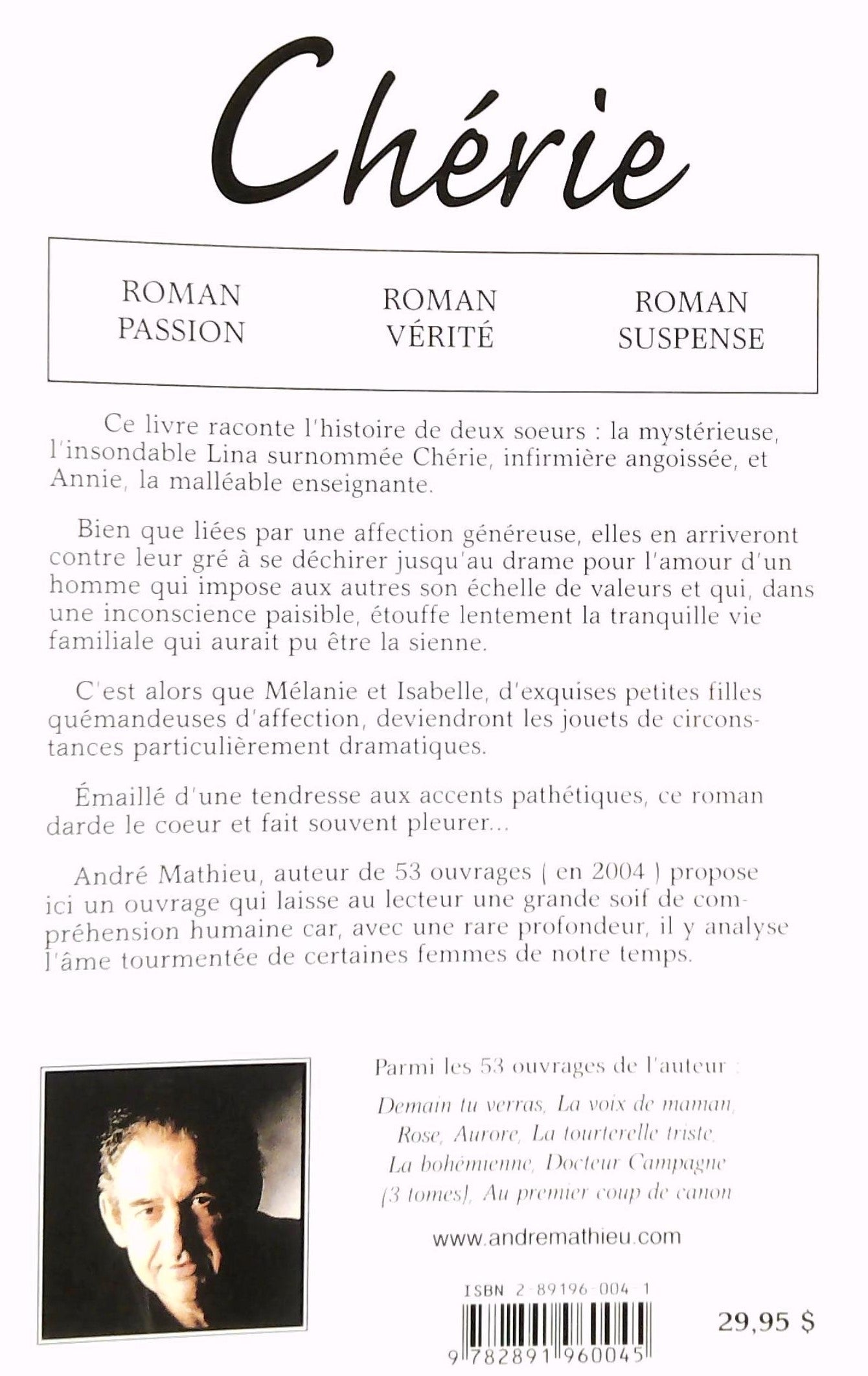 Livre Chérie (André Mathieu) (Livre d'occasion) - ISBN 2891960041