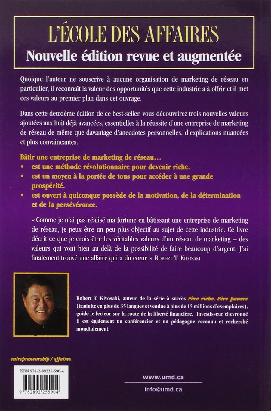 Livre L'école des affaires : Pour les gens qui aiment aider les gens - Robert T.Kiyosaki (Livre d...
