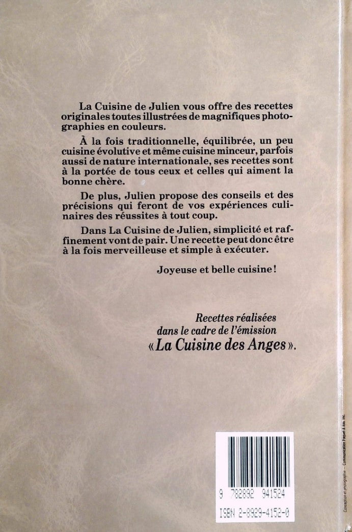 Livre La cuisine de Julien - Julien Letellier (Livre d'occasion) - ISBN 2892941520
