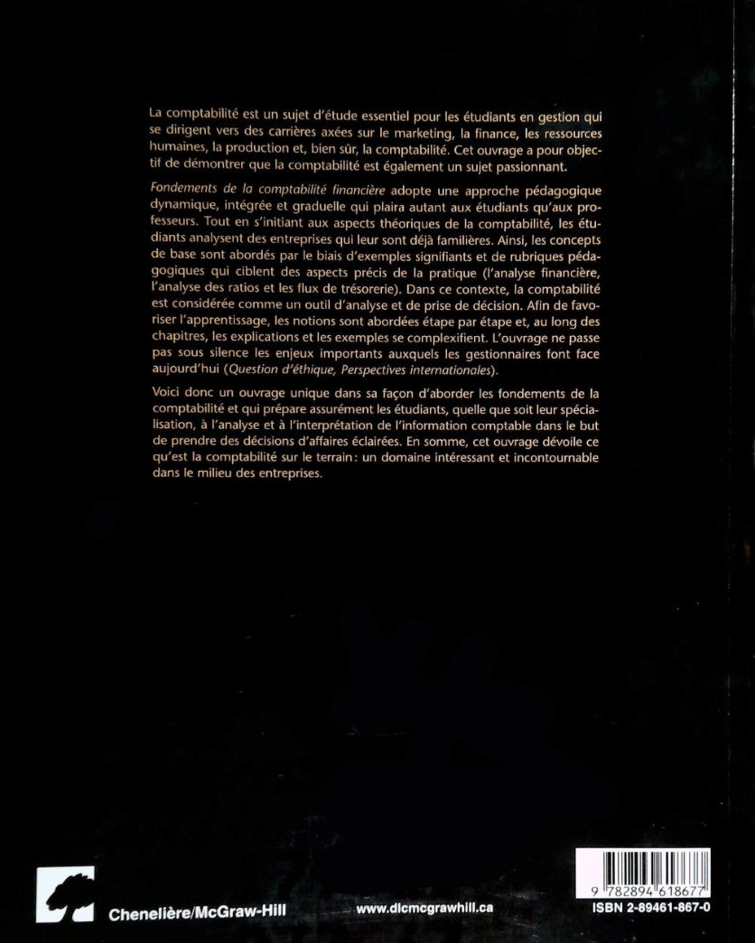 Livre Fondements de la comptabilité financière : Une approche dynamique - Carol Lafond-L. (Livre ...