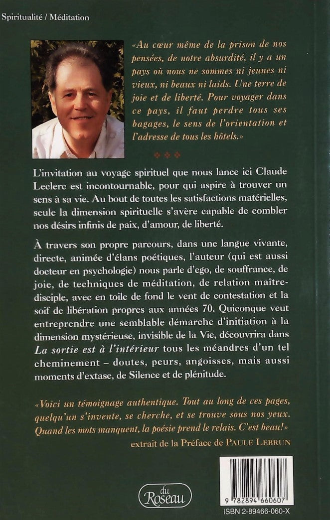 La sortie est à l'intérieur : Une invitation au voyage spirituel (Claude Leclerc)