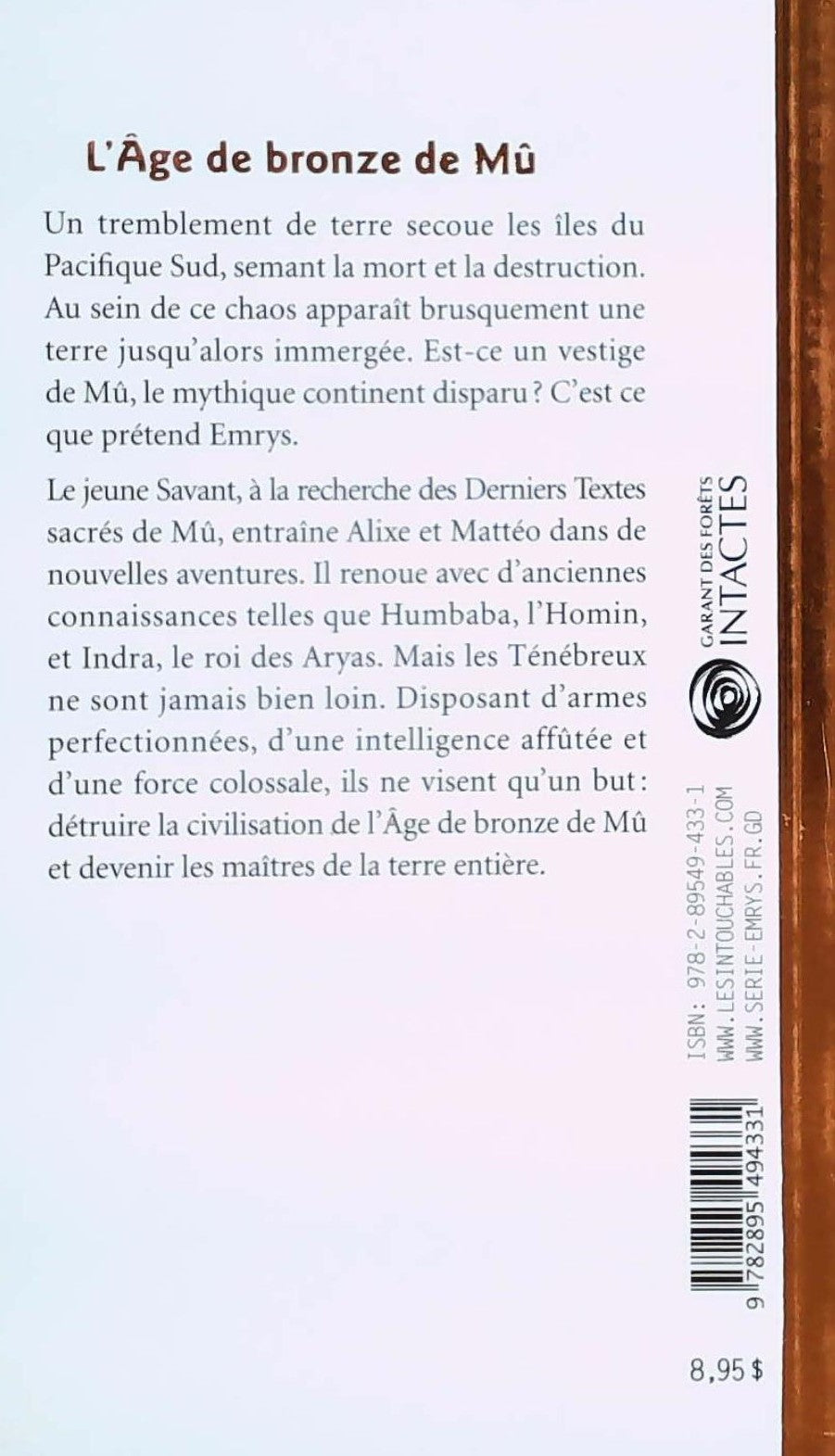 Livre Emrys # 4 : L'âge de bronze de Mû (Corinne De Vaily) (Livre neuf) - ISBN 2895494339