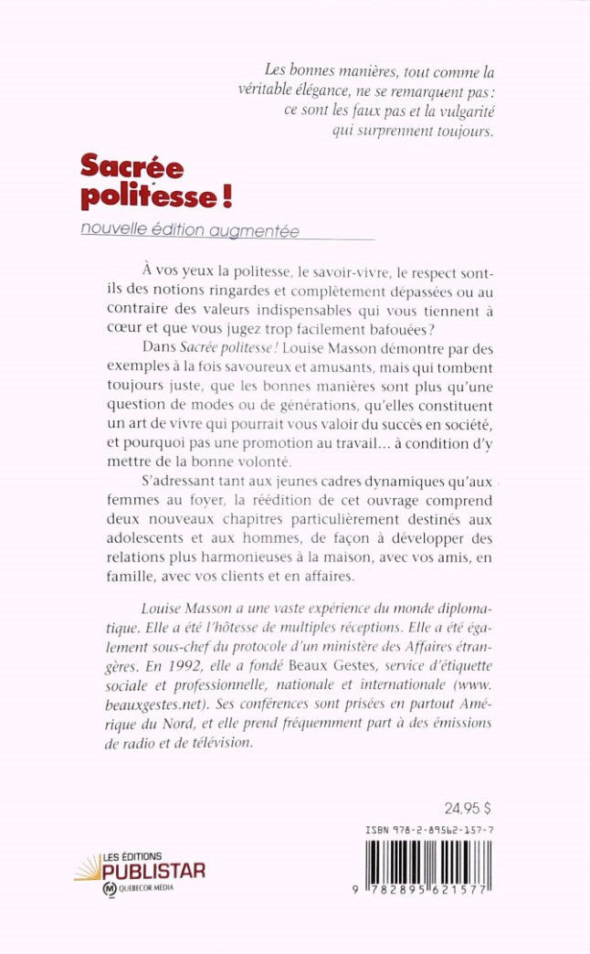 Livre Sacrée politesse! - Louise Masson (Livre d'occasion) - ISBN 2895621578