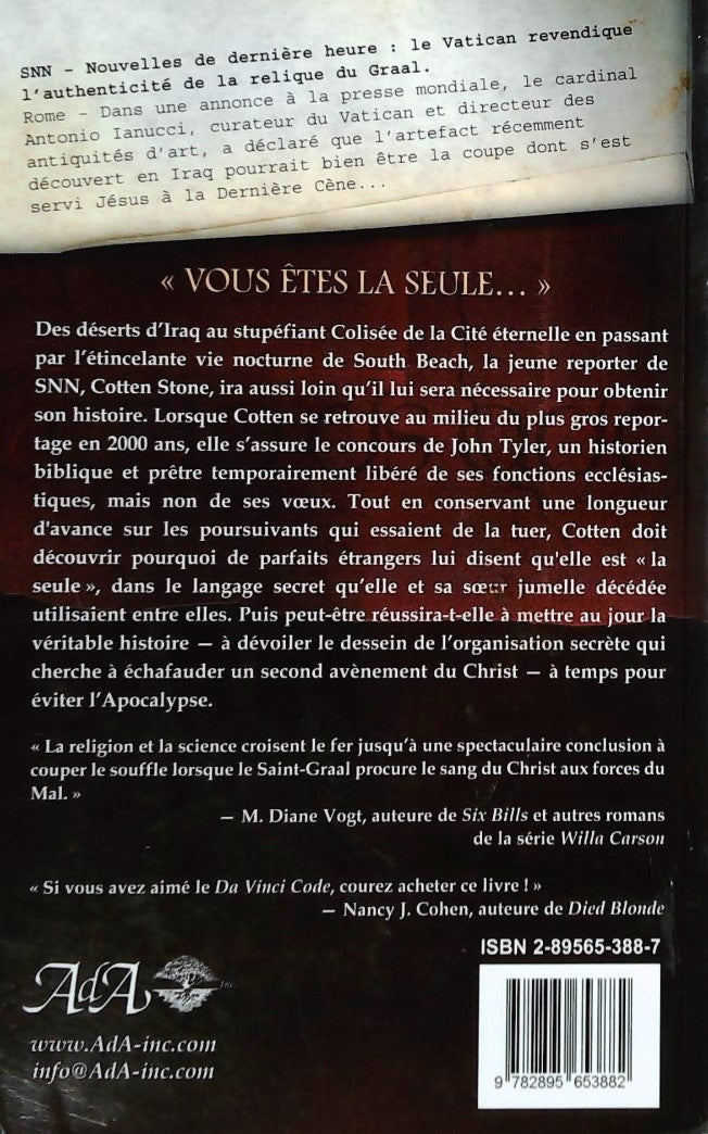 Livre La conspiration du Graal - Lynn Sholes (Livre d'occasion) - ISBN 2895653887