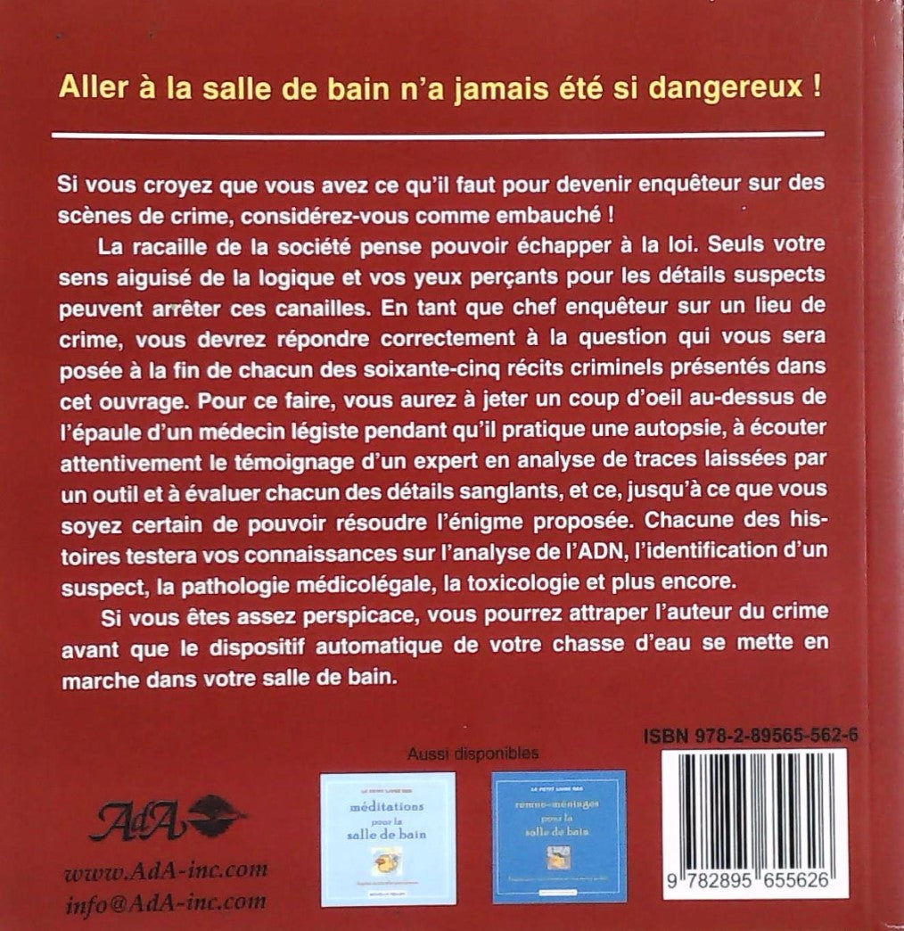 Livre Petit livre énigmes criminelles pour salle de bain - Vogt, M. Diane (Livre d'occasion) - IS...