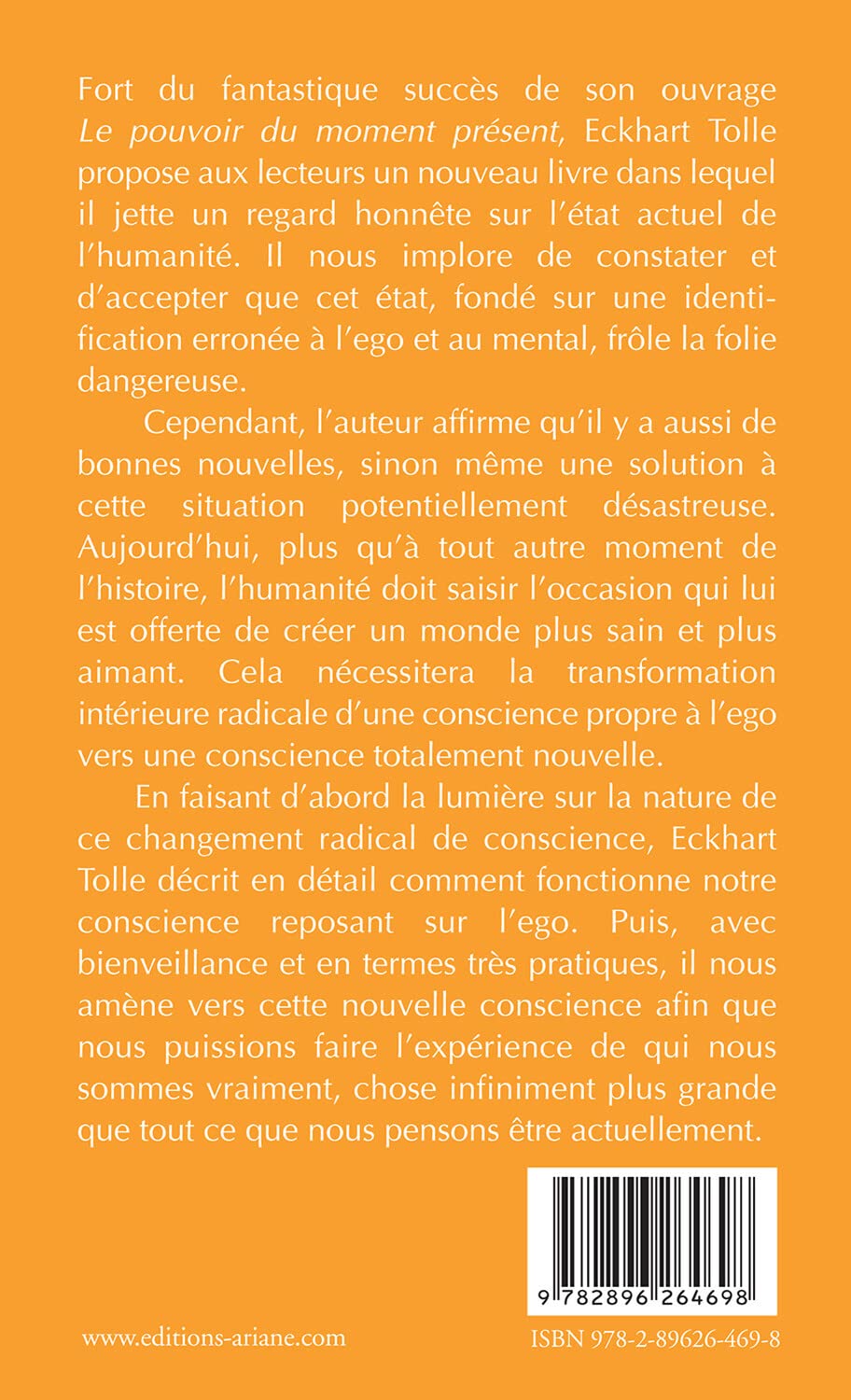 Livre Nouvelle Terre : Prendre conscience de sa mission de vie - Eckhart Tolle (Livre d'occasion)...