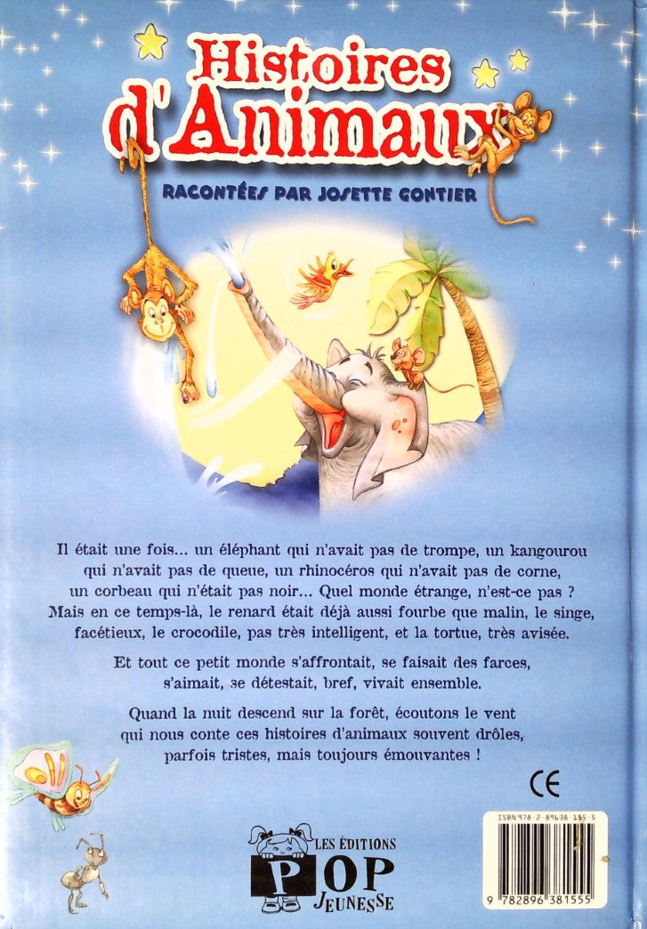 Livre Histoires d'animaux - Josette Contier (Livre d'occasion) - ISBN 2896381554