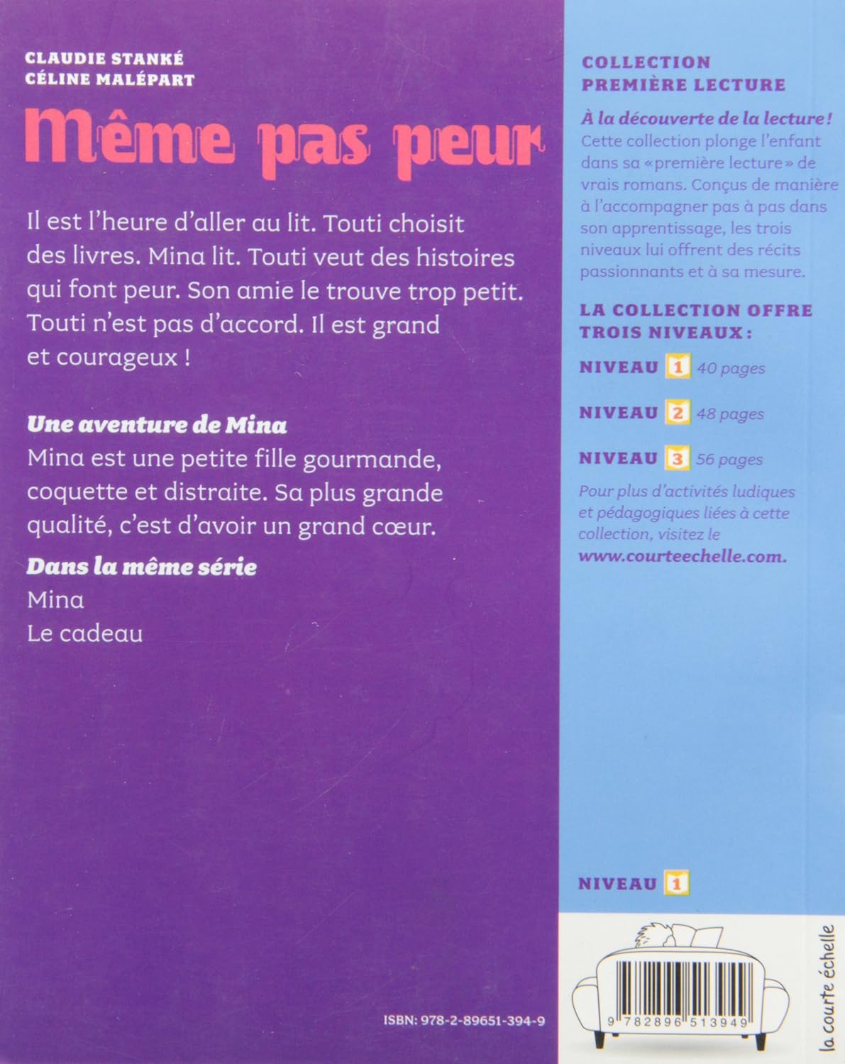 Livre Même pas peur : Une aventure de Mina - Claudie Stanké (Livre d'occasion) - ISBN 2896513949