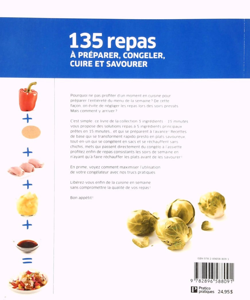 Livre Soupers à l'avance en 5 ingrédients 15 miunutes (Collectif) (Livre neuf) - ISBN 2896588094