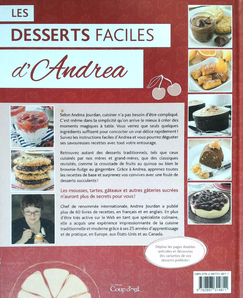 Livre Les desserts faciles d'Andrea : Les recettes don’t nos mères ne nous ont jamais parlé!...