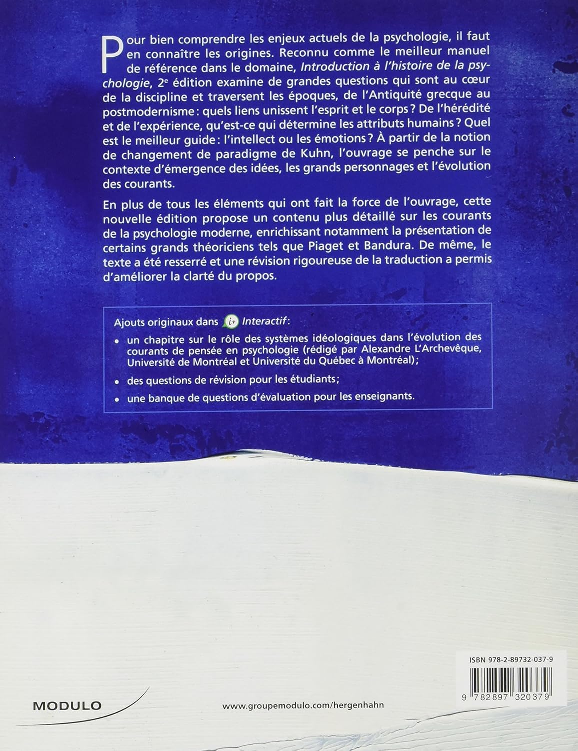 Livre Introduction à l'histoire de la psychologie (2e édition) - B.R. Hergenhahn (Livre d'occasio...