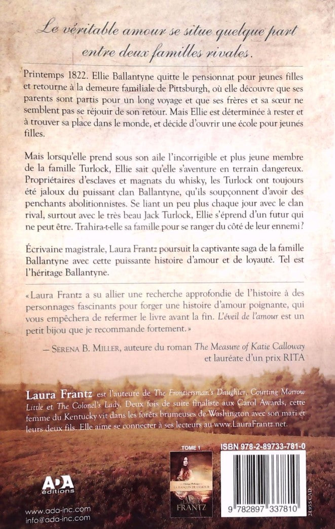 Livre L'héritage Ballantyne # 2 : L'éveil de l'amour (Laura Frantz) (Livre d'occasion) - ISBN...