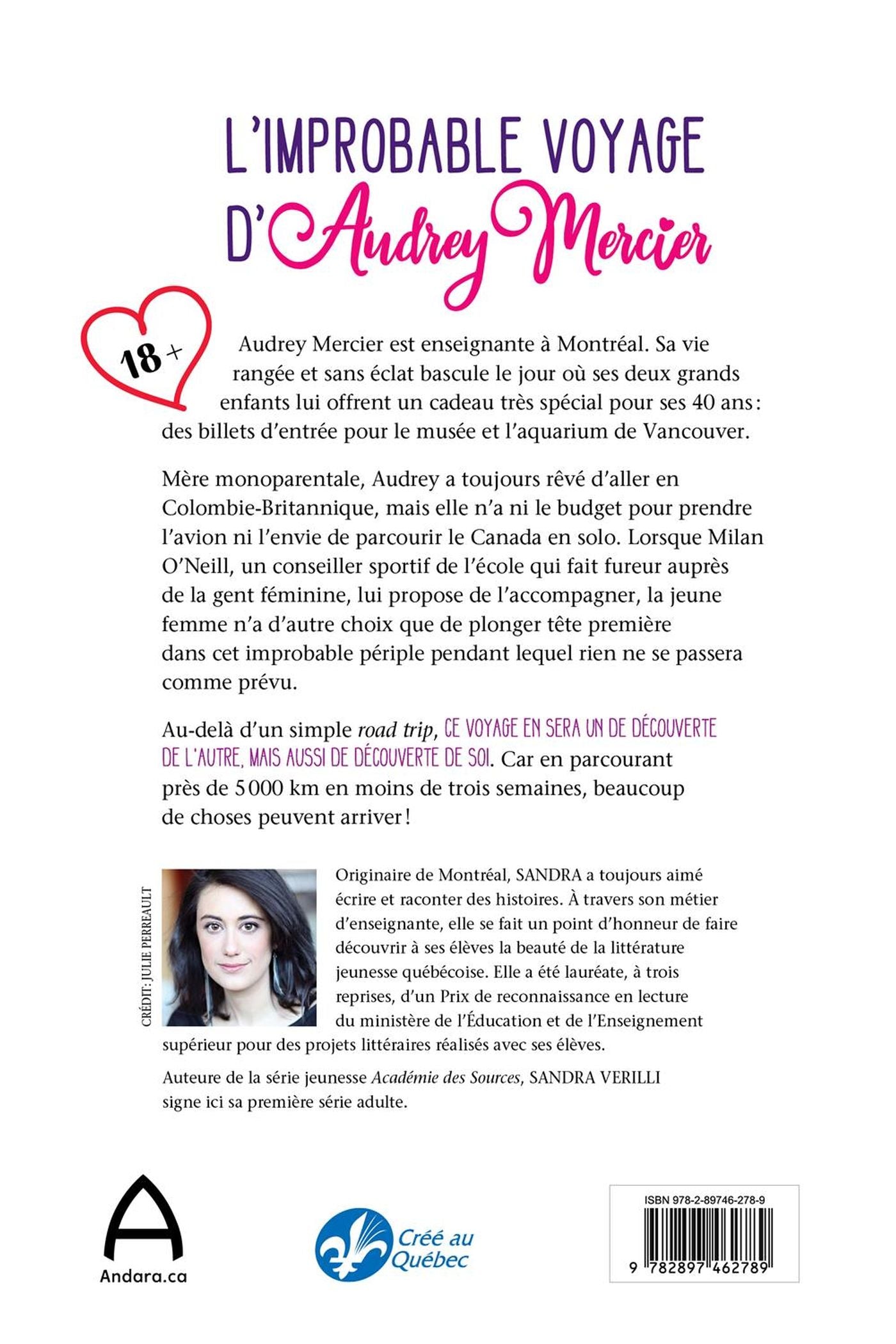 Livre L'improbable voyage d'Audrey Mercier - Sandra Verilli (Livre d'occasion)