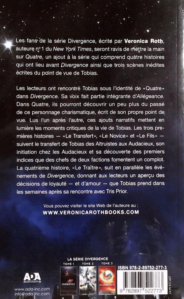 Livre Divergence # 4 : Quatre: Un recueil divergent (Veronica Roth) (Livre d'occasion) - ISBN...