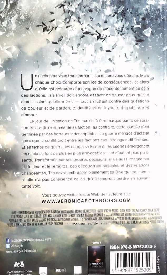 Livre Divergence # 2 : Insurgés (Veronica Roth) (Livre d'occasion) - ISBN 2897525304