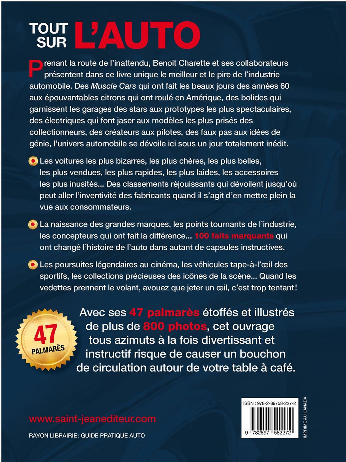 Livre Tout sur l'auto (Benoît Charette, Antoine Joubert, Philippe Laguë) (Livre d'occasion) -...