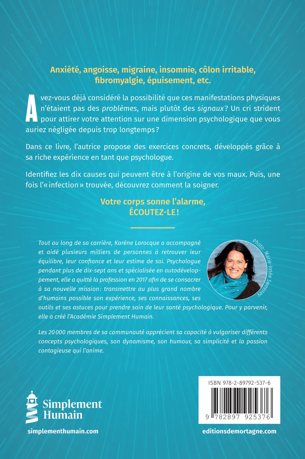 Livre Quand le corps sonne l'alarme : Mode d'emploi pour rétablir l'équilibre psychologique - Kar...
