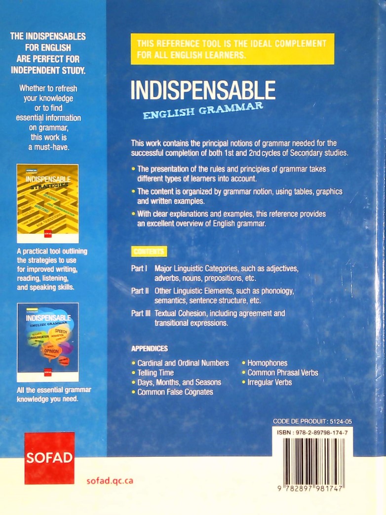 Livre Indispensable English Grammar (Livre d'occasion)