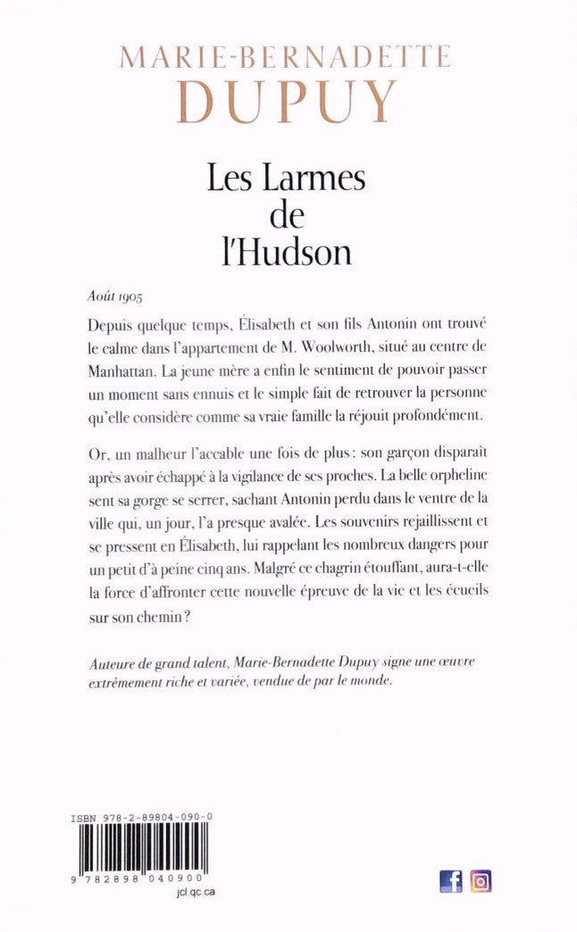 Livre La larme de l'Hudson - Marie-Bernadette Dupuy (Livre d'occasion) - ISBN 2898040908