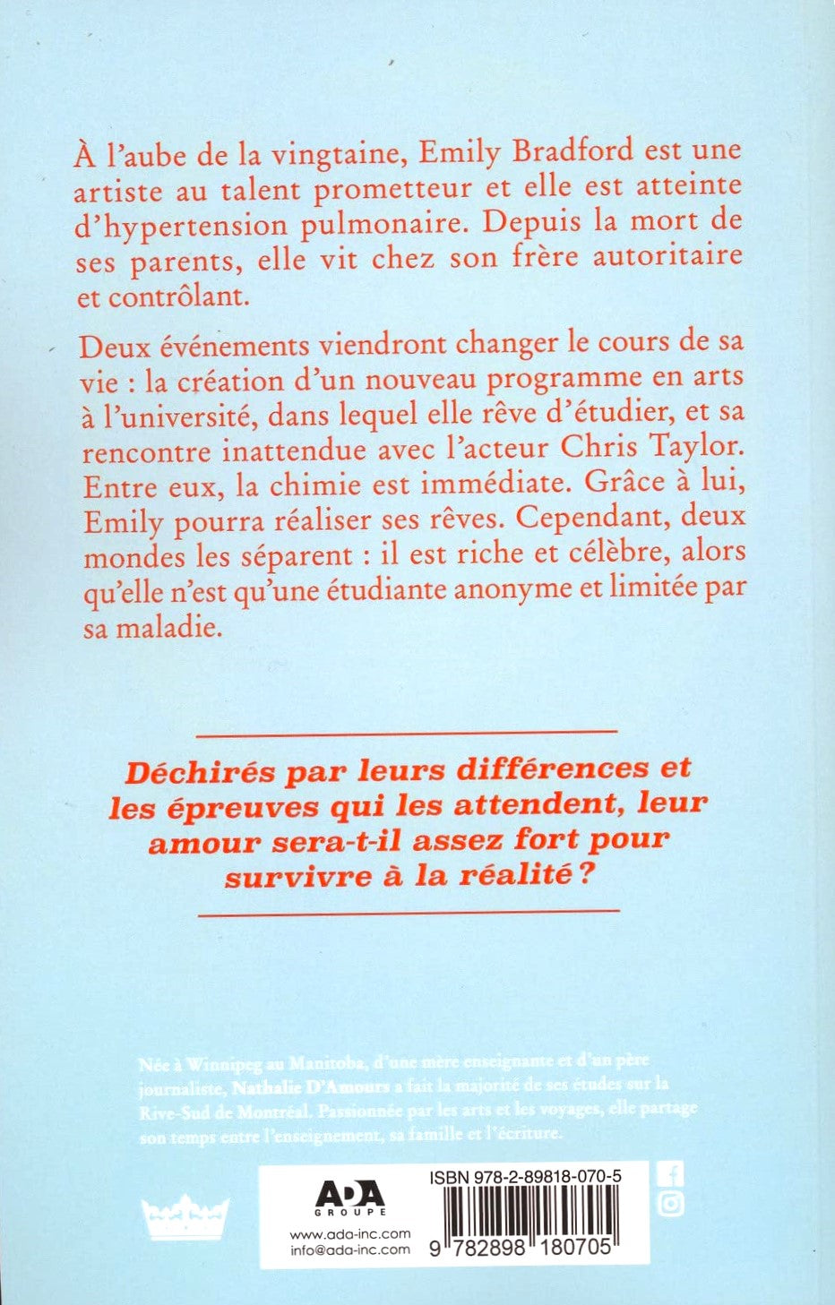Livre Résilience - Nathalie d'Amours (Livre d'occasion) - ISBN 289818070X