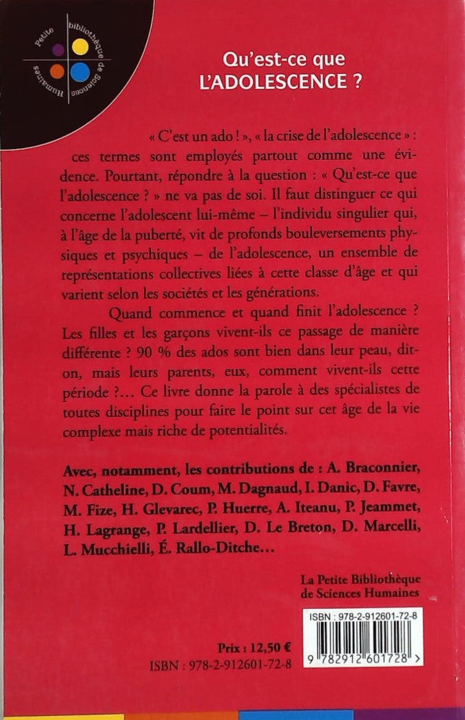 Livre Qu'est-ce que l'adolescence ? - Collectif (Livre d'occasion)