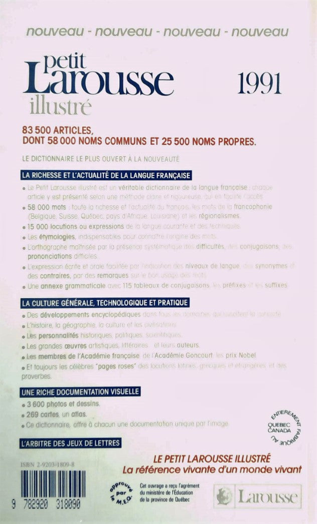 Livre Petit Larousse illustré 1991 - Collectif (Livre d'occasion) - ISBN 2920318098