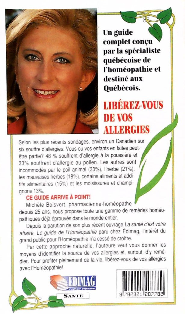 Livre Libérez-vous de vos allergies - Michèle Boisvert (Livre d'occasion) - ISBN 2921207788